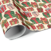 Sortierte Weihnachtsgeschenke & Schleifen Geschenkpapier (Rolleneckpunkt)