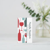 Sortierte Weinflaschen und Muster für Glaswaren Visitenkarte (Stehend Vorderseite)