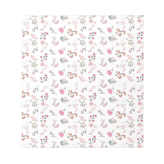 Sortierte zarte Blume im Muster Notizblock (Vorderseite)