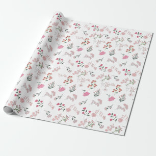 Sortierte zarte Blume in Musterdruck Geschenkpapier