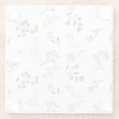 Sortierte zarte Blume in Musterdruck Glasuntersetzer (Rückseite)