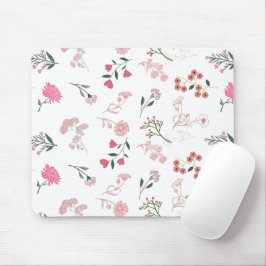 Sortierte zarte Blume in Musterdruck Mousepad