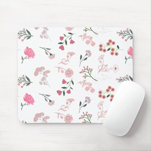 Sortierte zarte Blume in Musterdruck Mousepad (Mit Mouse)