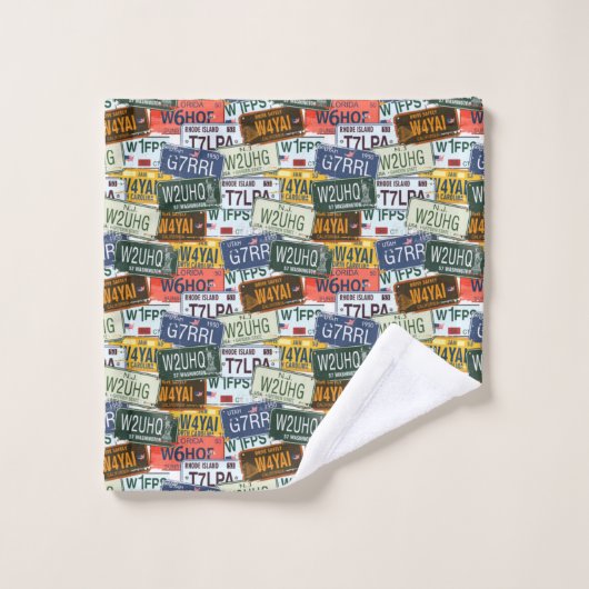 Sortierter KFZ-Zulassungsschein Teller Badhandtuch Set (Waschlappen)