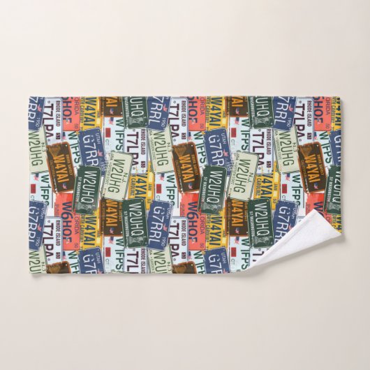 Sortierter KFZ-Zulassungsschein Teller Badhandtuch Set (Handtuch)