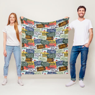 Sortierter KFZ-Zulassungsschein Teller Fleecedecke