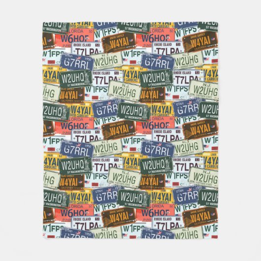 Sortierter KFZ-Zulassungsschein Teller Fleecedecke (Vorderseite)