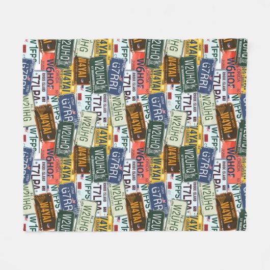 Sortierter KFZ-Zulassungsschein Teller Fleecedecke (Vorderseite (Horizontal))