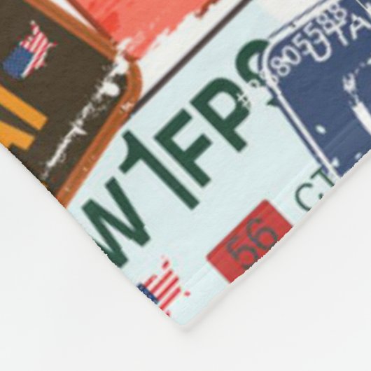 Sortierter KFZ-Zulassungsschein Teller Fleecedecke (Ecke)