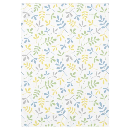 Sortiertes Blätter-blaues Grün graues gelbes Tischdecke (Vorderseite)