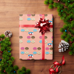 Sortiertes Donuts- und Ballonmuster Geschenkpapier