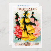 Sortiertes Fingerhut-Fingerhut-Samen-Paket Einladung (Vorne/Hinten)