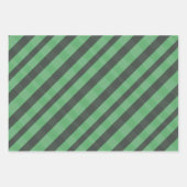 Sortiertes Karo Grün Braun Grau Geschenkpapier Set (Vorderseite)