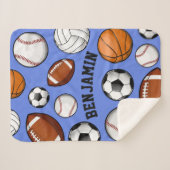 Sortiertes Sport-Spieler-Name-Baby-Blau Sherpadecke (Vorderseite (Horizontal))