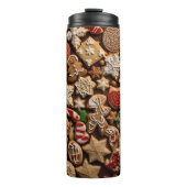 Sortiertes Weihnachtsplätzchen-Muster Thermosbecher (Vorderseite)