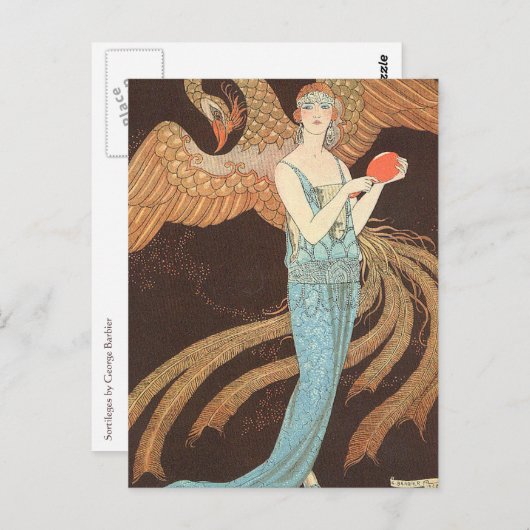 Sortileges oder Divination von George Barbier Postkarte (Vorne/Hinten)