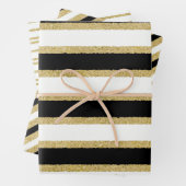 Sortiment an Schwarz-weißen Streifen Geschenkpapier Set (Beispiel)