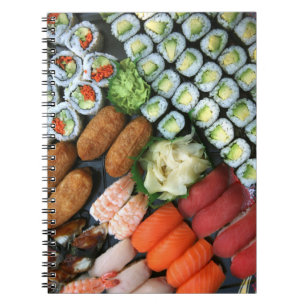 Sortiment japanischer Sushi-Favoriten Notizblock