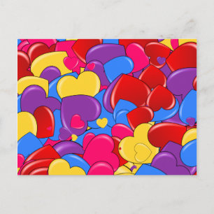 Sortiment Süßes Valentine Schokoladenherzen Feiertagspostkarte