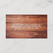 Sortiment von Fast Foods Visitenkarte (Rückseite)