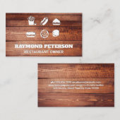 Sortiment von Fast Foods Visitenkarte (Vorne/Hinten)