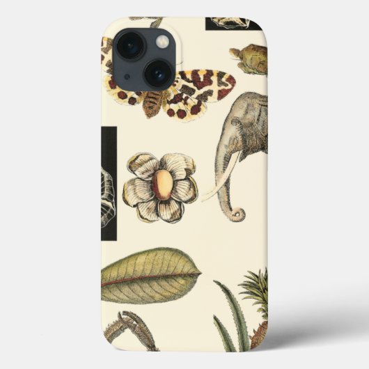 Sortited Animals Painted on Cream Background Case-Mate iPhone Hülle (Rückseite)