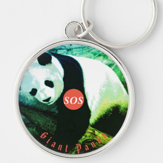SOS Giant Panda Porte-clés rond Premium - grandios Schlüsselanhänger (Vorne)