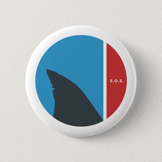 SOS rettete unsere Meere rettete unsere Haie Kreis Button (Vorderseite)