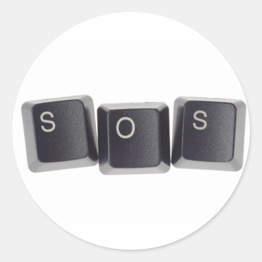 SOS RUNDER AUFKLEBER (Vorderseite)