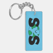 SOS World Ecofriendly Icon Happy Earth Clipart Öko Schlüsselanhänger (Vorderseite links)