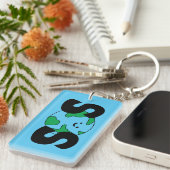 SOS World Ecofriendly Icon Happy Earth Clipart Öko Schlüsselanhänger (Vorderseite rechts)