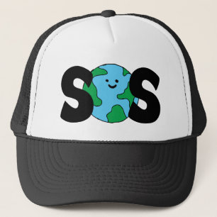 SOS World Ecofriendly Icon Happy Earth Clipart Öko Truckerkappe
