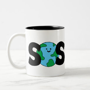 SOS World Ecofriendly Icon Happy Earth Clipart Öko Zweifarbige Tasse