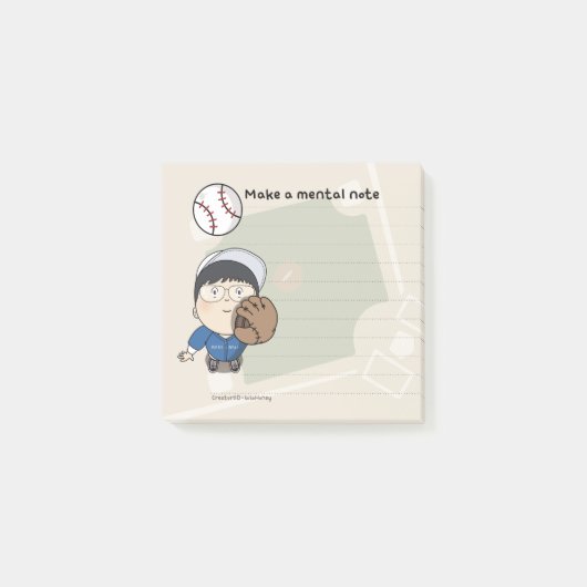 SosoHoney-Baseball Post-it Klebezettel (Vorderseite)