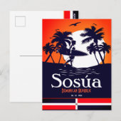 Sosúa Beach Dominican - ‌ Vintage Souvenirs 60er Postkarte (Vorne/Hinten)