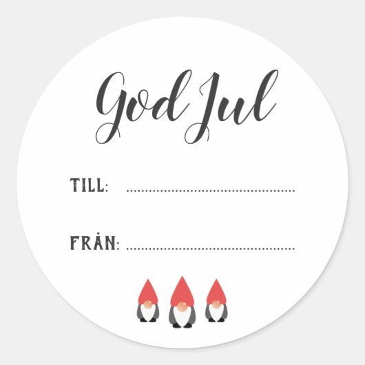 Söta Tomtenissar - Julklappsetiketter Runder Aufkleber (Vorderseite)