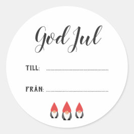 Söta Tomtenissar - Julklappsetiketter Runder Aufkleber