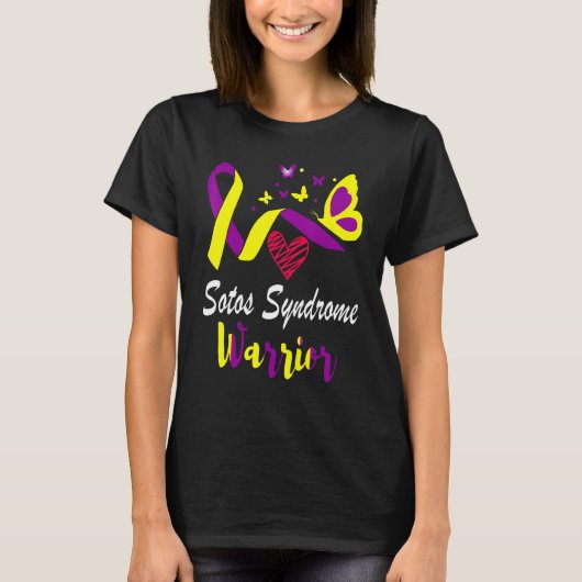 Sotos Syndrome Awareness Butterfly Support Yellow  T-Shirt (Vorderseite)