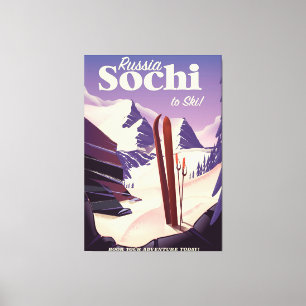 Sotschi Russland Skireiseplakat Leinwanddruck