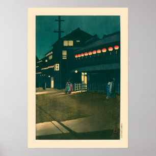 Souemoncho Nacht von Kawase Hasui Poster