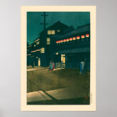 Souemoncho Night von Kawase Hasui Poster (Vorne)