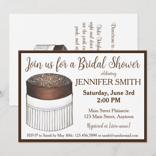 Soufflé-Brautparty Einladung (Vorne/Hinten)