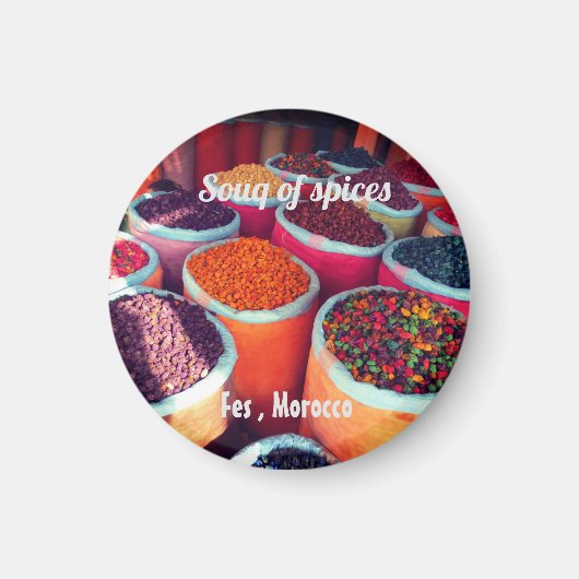 Souk der Gewürze Fes Marokko Geschenk Magnet (Vorne)