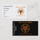 Soul-Bargeld-Pentagramm-satanische dunkle Visitenkarte (Vorne/Hinten)