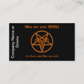 Soul-Bargeld-Pentagramm-satanische dunkle Visitenkarte (Rückseite)