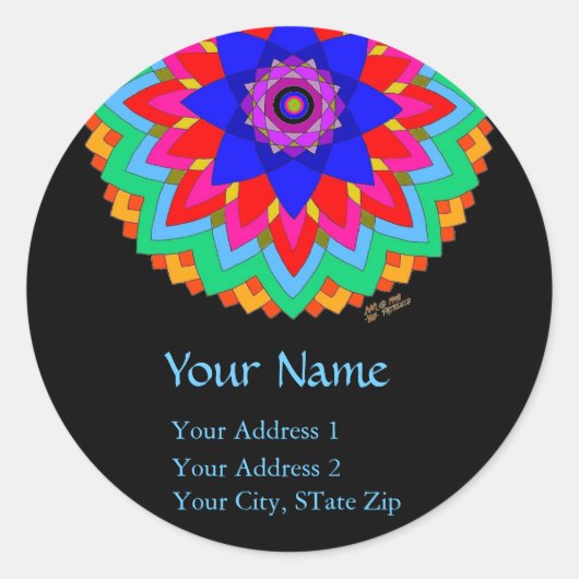 "Soul blühen"-Adressetiketten Runder Aufkleber (Vorderseite)