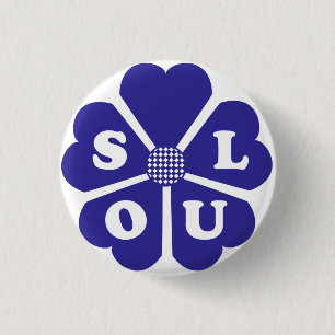 Soul-Blumen-Blau-Button Button