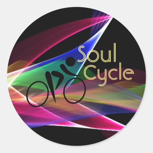 Soul Cycle Retro Neon Promotion Runder Aufkleber (Vorderseite)