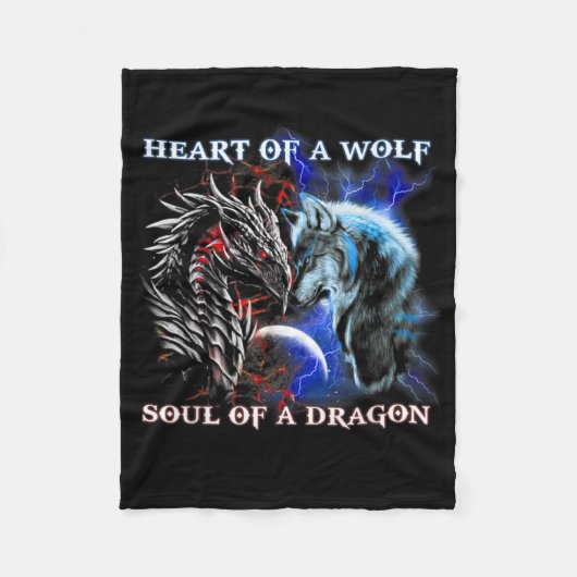 Soul eines Drachen - Cooler Drache - Würfel Fleecedecke (Vorderseite)