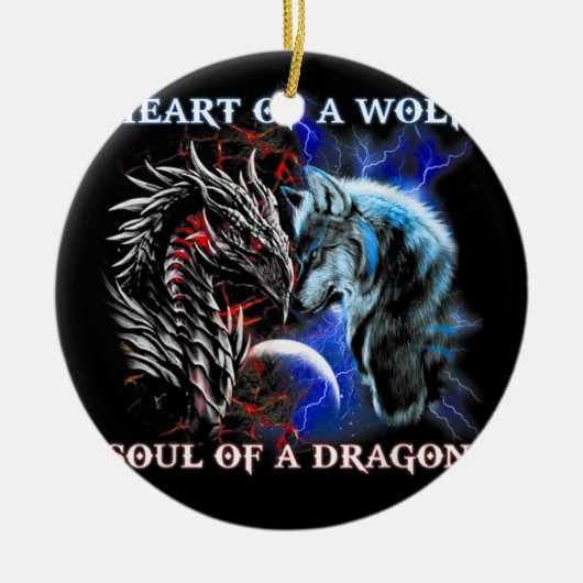 Soul eines Drachen - Cooler Drache - Würfel Keramik Ornament (Vorne)